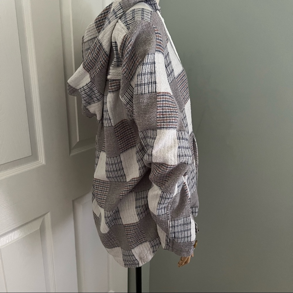 Obey Plaid Patchwork Oversized Relaxed Fit Soft Hoodie Size M - Picture 7 of 14